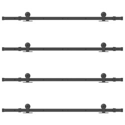 Kit de quincaillerie de porte coulissante 305 cm acier noir 