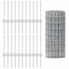 Clôture Euro avec 22 poteaux U Argent 0,4x50 m Acier 