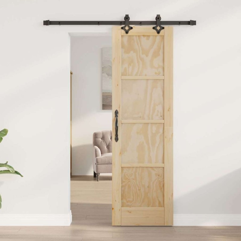 Porte Coulissante avec Quincaillerie "ORKDAL" en Bois Massif Pin 