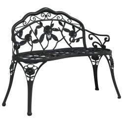 Banc de jardin 100 cm Aluminium coulé Noir 