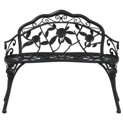 Banc de jardin 100 cm Aluminium coulé Noir 