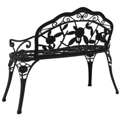 Banc de jardin 100 cm Aluminium coulé Noir 
