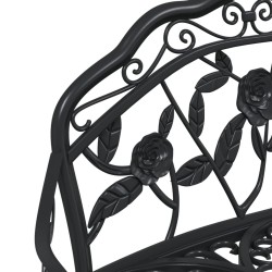 Banc de jardin 100 cm Aluminium coulé Noir 