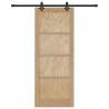 Porte Coulissante avec Quincaillerie 83x211 cm en Bois Massif de Pin 