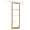 Porte Coulissante avec Kit de Quincaillerie 78x211 cm en Bois Massif de Pin 