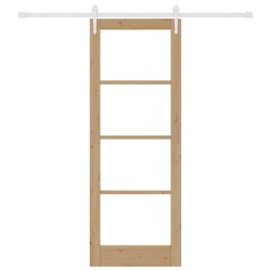 Porte Coulissante avec Kit de Quincaillerie 78x211 cm en Bois Massif de Pin 