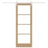 Porte Coulissante avec Kit de Quincaillerie 78x211 cm en Bois Massif de Pin 