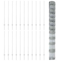 Poteaux de clôture 22 pcs U-Channel 140 cm Acier galvanisé 