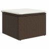 Ensemble de canapés de jardin 4 pièces avec coussins en poly rotin brun 