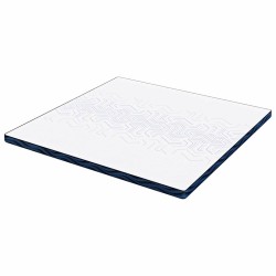 Coussins de Matelas Blanc et Bleu 180 x 200 cm 