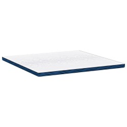 Coussins de Matelas Blanc et Bleu 180 x 200 cm 