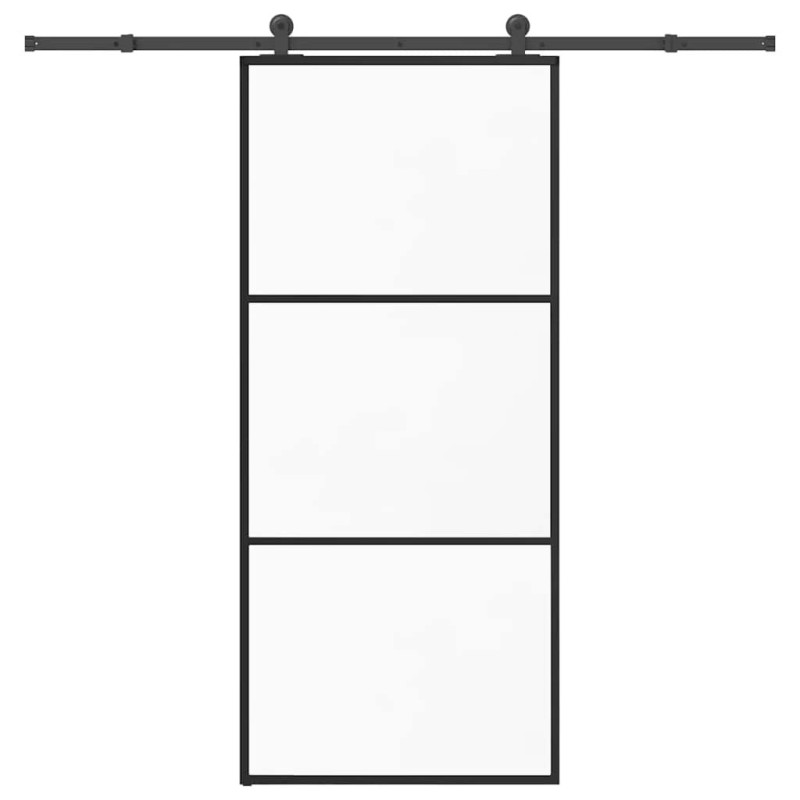 Porte coulissante avec kit de quincaillerie 90x205 cm Verre ESG 