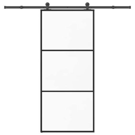 Porte coulissante avec kit de quincaillerie 90x205 cm Verre ESG 