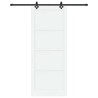 Porte coulissante avec kit de quincaillerie blanche 93x232 cm en bois massif de pin 