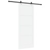 Porte coulissante avec kit de quincaillerie blanche 93x232 cm en bois massif de pin 