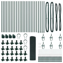 Clôture en Fil Soudé avec 13 Poteaux Flangés Vert 0,5x50 m Acier 