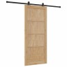 Porte coulissante avec kit matériel "ORKDAL" en bois massif de pin 