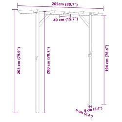 Pergola de jardin 205 x 40 x 203 cm Bois 
