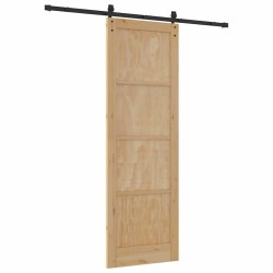 Porte coulissante avec kit de quincaillerie 78x232 cm en bois massif de pin 