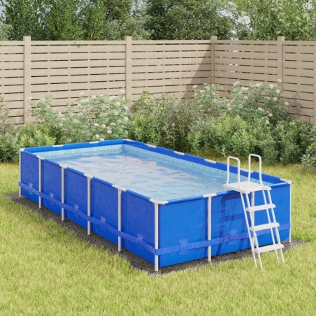 Bâche de piscine gris clair 500x250 cm géotextile polyester 