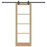Porte Coulissante avec Matériel Inclus 78x211 cm Bois de Pin Massif 
