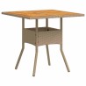 Ensemble de salle à manger de jardin 3 pièces avec coussins beige poly rattan 