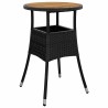 Ensemble de salle à manger de jardin 5 pièces en poly rattan noir 