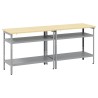 Set de table de travail gris en acier, 2 pièces 