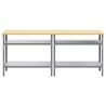 Set de table de travail gris en acier, 2 pièces 