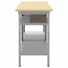 Set de table de travail gris en acier, 2 pièces 