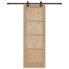 Porte coulissante avec ensemble de quincaillerie 73,5x211 cm en bois massif de pin 