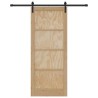 Porte Coulissante Ensemble de 2 Naturel et noir Bois de pin massif 