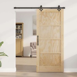 Porte Coulissante avec Quincaillerie 'ORKDAL'en Bois Massif de Pin 
