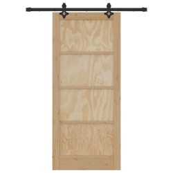 Porte Coulissante avec Quincaillerie 'ORKDAL'en Bois Massif de Pin 