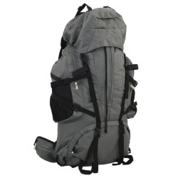 Sac à dos de randonnée gris 100 L tissu oxford 