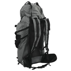 Sac à dos de randonnée gris 100 L tissu oxford 