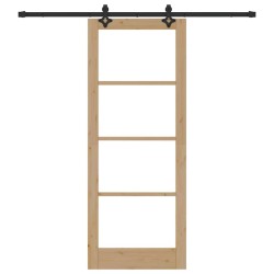Porte coulissante avec matériel “ORKDAL” Bois massif et verre 