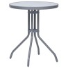Table de jardin Gris clair 60 cm Acier et verre 
