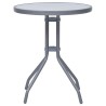 Table de jardin Gris clair 60 cm Acier et verre 