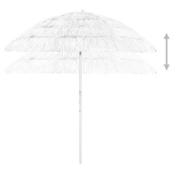 Parasol de plage Hawaii blanc 240 cm 