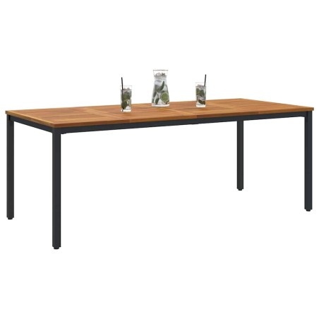 Table de jardin 200 x 90 x 75 cm en bois d'acacia massif et métal 