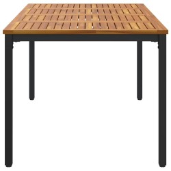 Table de jardin 200 x 90 x 75 cm en bois d'acacia massif et métal 