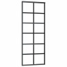 Porte coulissante kit de quincaillerie noir 76x205 cm verre ESG 