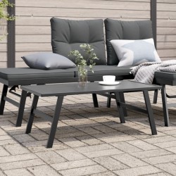 Table basse de jardin noir 90x45x35 cm acier enduit de poudre 