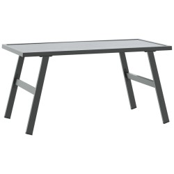 Table basse de jardin noir 90x45x35 cm acier enduit de poudre 