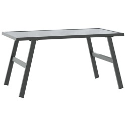 Table basse de jardin noir 90x45x35 cm acier enduit de poudre 