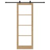 Porte coulissante avec quincaillerie 'ORKDAL'Bois massif & Verre 