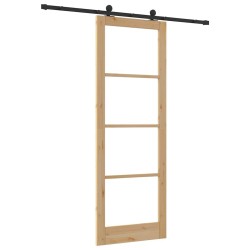 Porte coulissante avec quincaillerie 'ORKDAL'Bois massif & Verre 