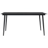 Table à dîner de jardin Noir 150x80x74 cm Acier et verre 