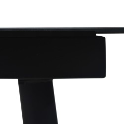 Table à dîner de jardin Noir 150x80x74 cm Acier et verre 